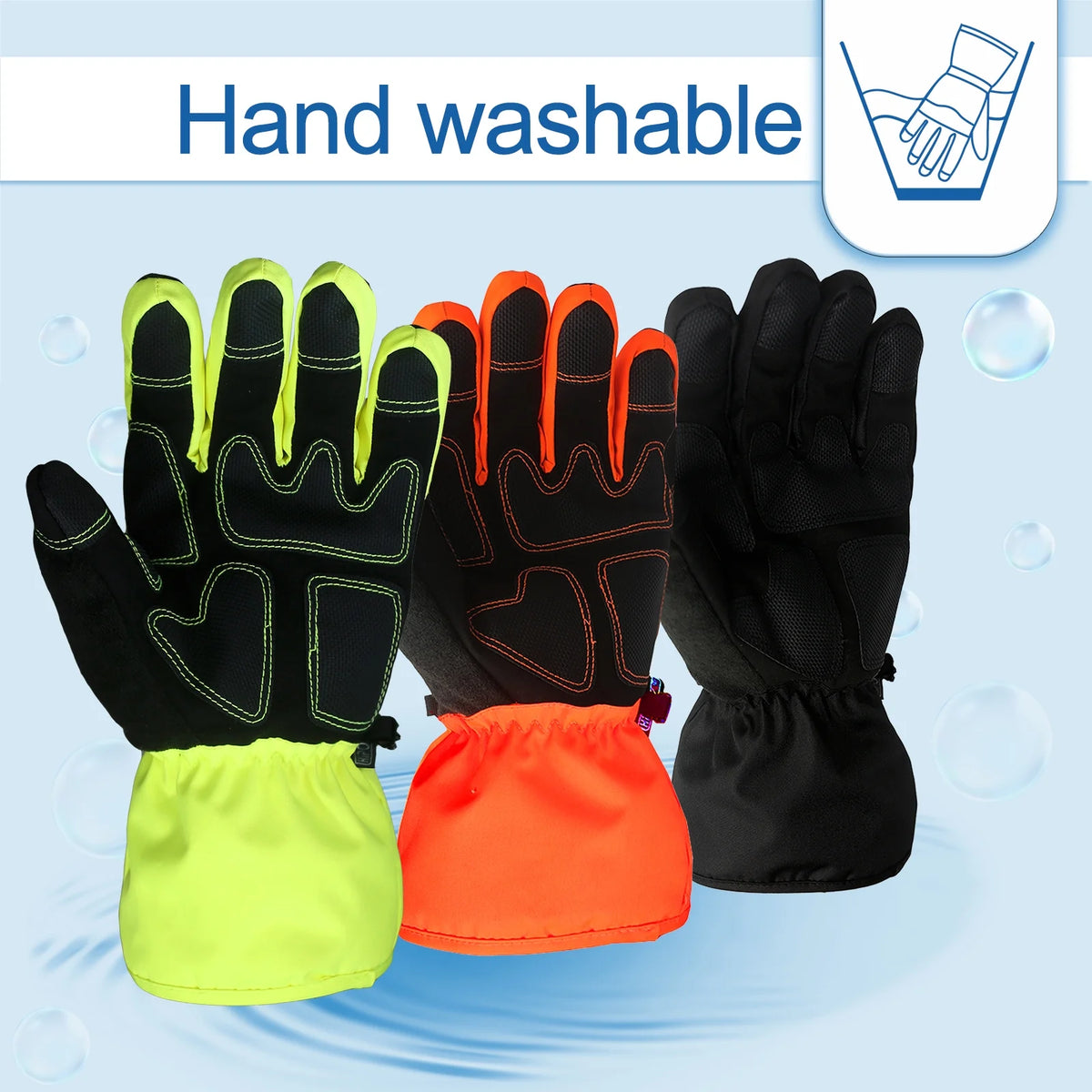 Waterproof Ski Gloves, 3M Thinsulate Winter Gloves (M, Black) W108
