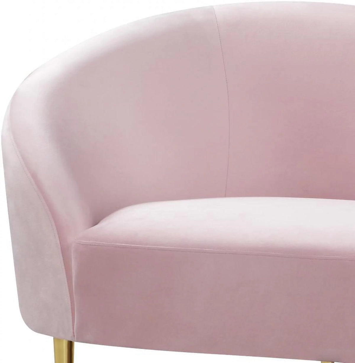 Pink Velvet Contemporary Sofa Loveseat & Chair 3Pcs I87389