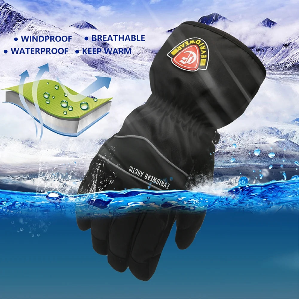 Waterproof Ski Gloves, 3M Thinsulate Winter Gloves (M, Black) W108