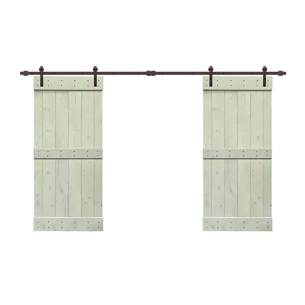 Charcoal Black Double Barn Door with Hardware Kit H329789