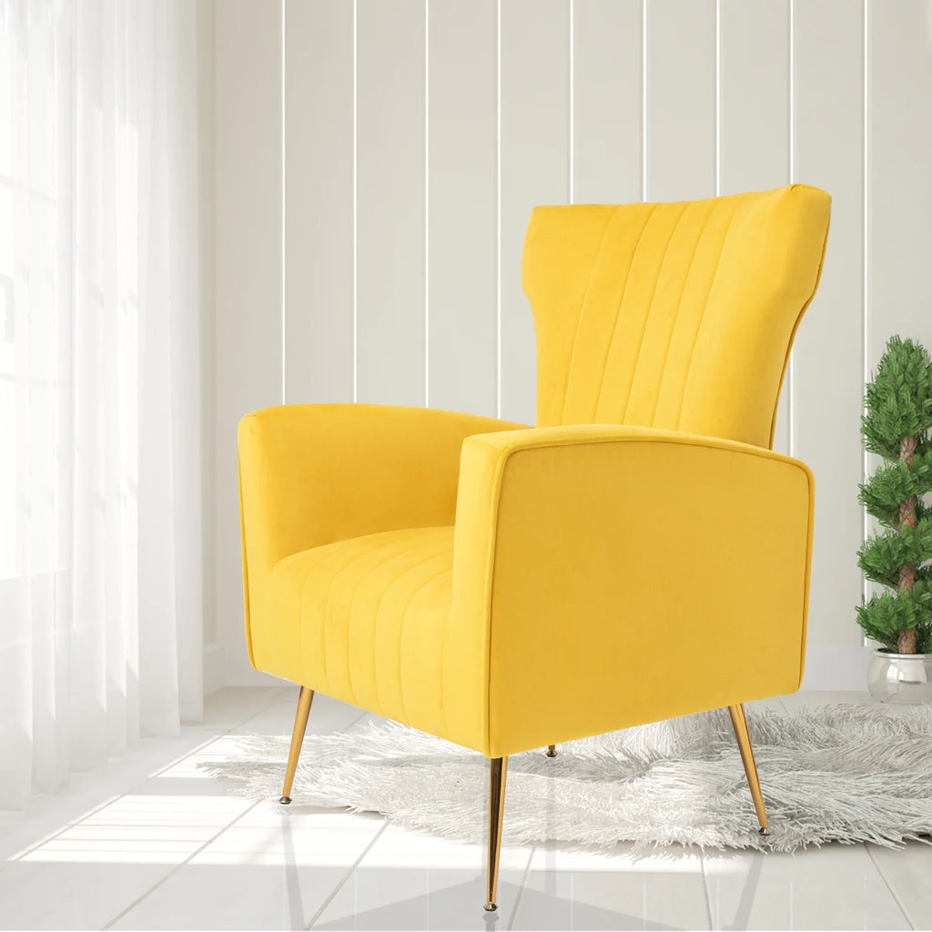 Velvet Wingback Accent Chair with Gold Legs P780