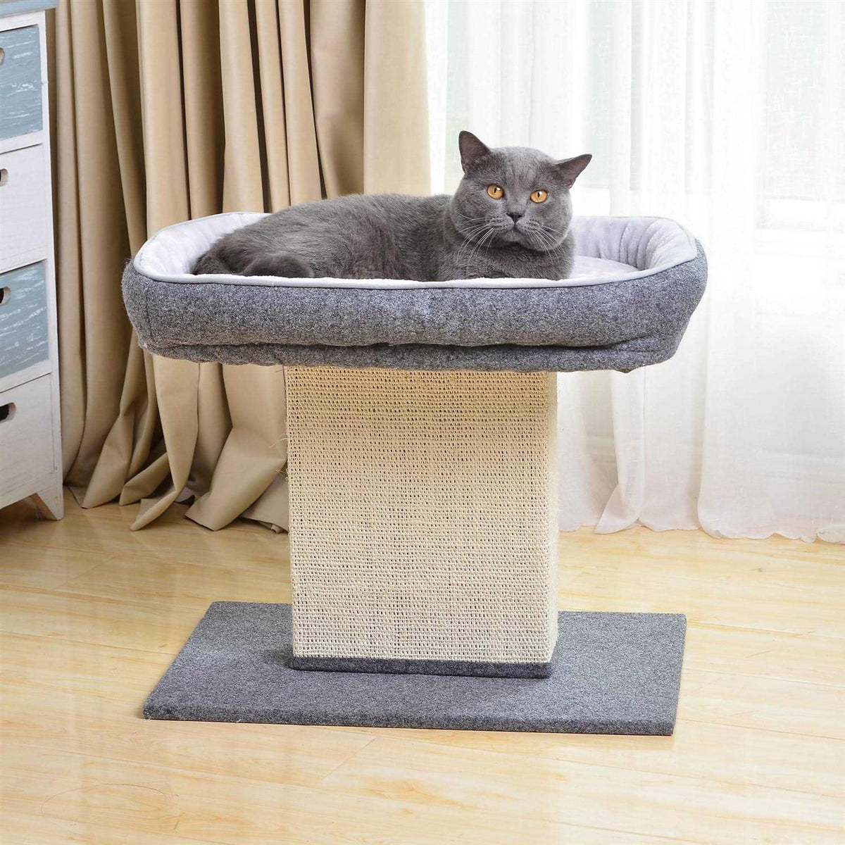 Cat Bed with Sisal Scratching Post E9609