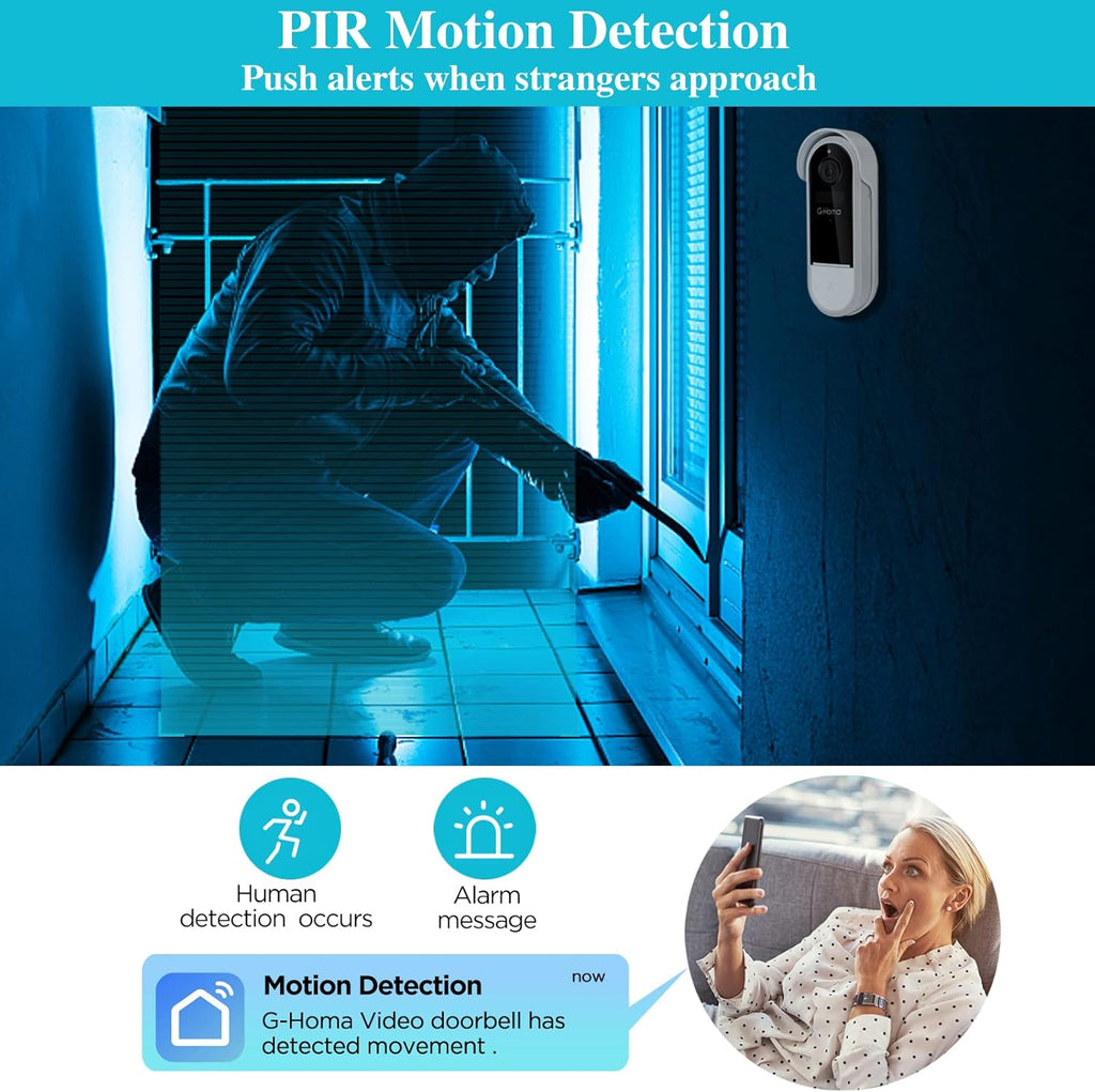 Wireless WiFi Video Doorbell Camera with Motion Detector U801