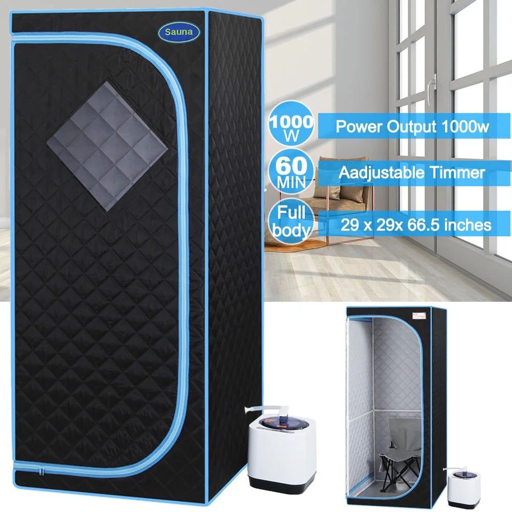Portable Full Body Steam Sauna Tent with Folding Chair Y5760