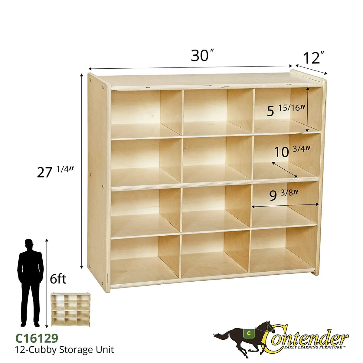 12 Cubbies Birch Plywood Storage Cabinet Q365856