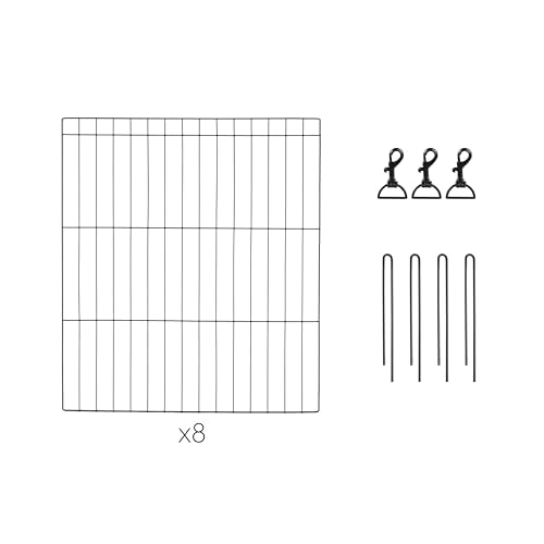 Black 8-Panel 36" Metal Dog Playpen W79953