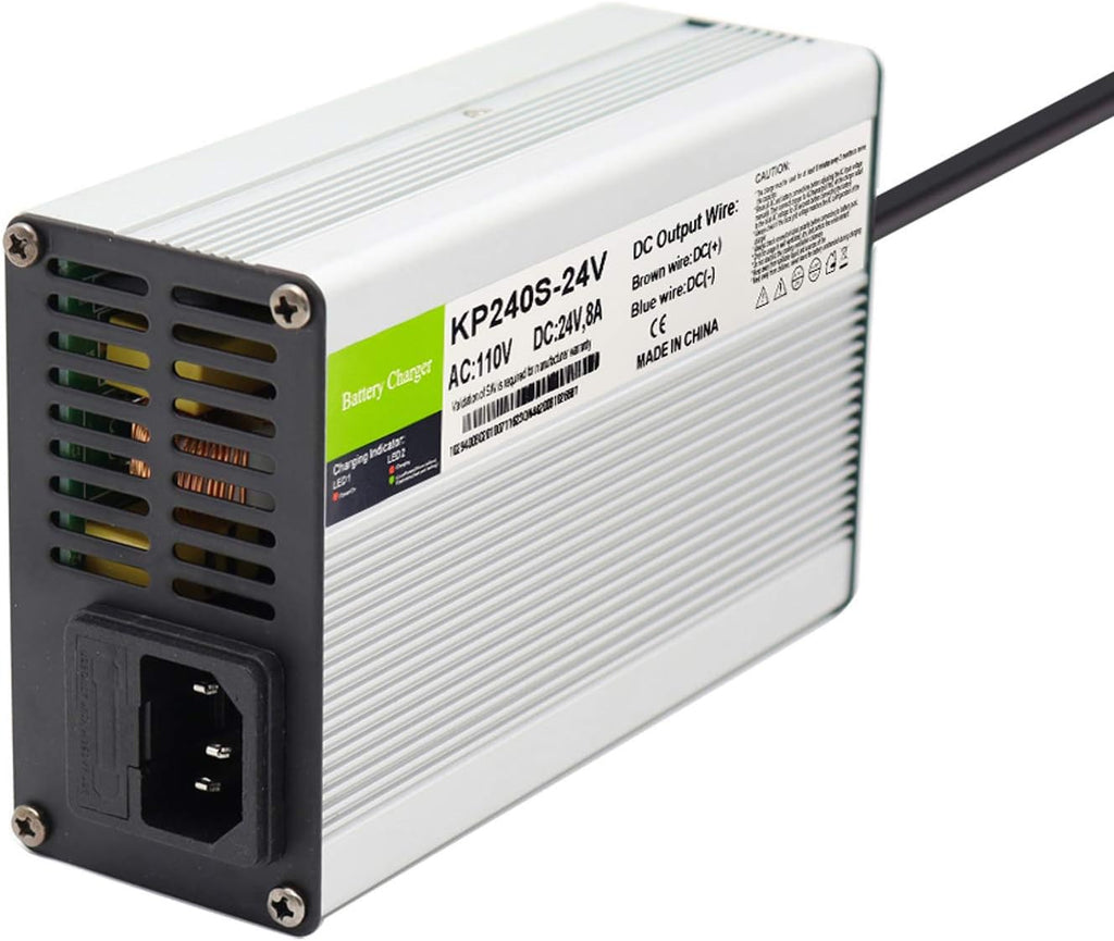 24V 8A Lead Acid Battery Charger with 3-Pin XLR Connector, Pack of 2 J247674
