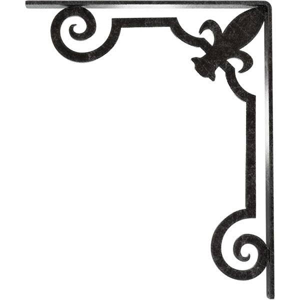 Wrought Iron Bracket Antiqued Silver P831