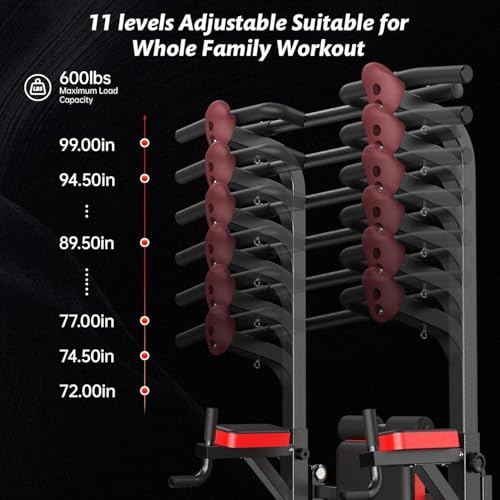Power Tower Dip Station Pull Up Bar with Supine Board O561