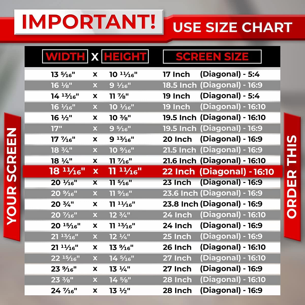 22 Inch Computer Privacy Screen Filter for 16:10 Widescreen Monitor, Pack of 2 A922620