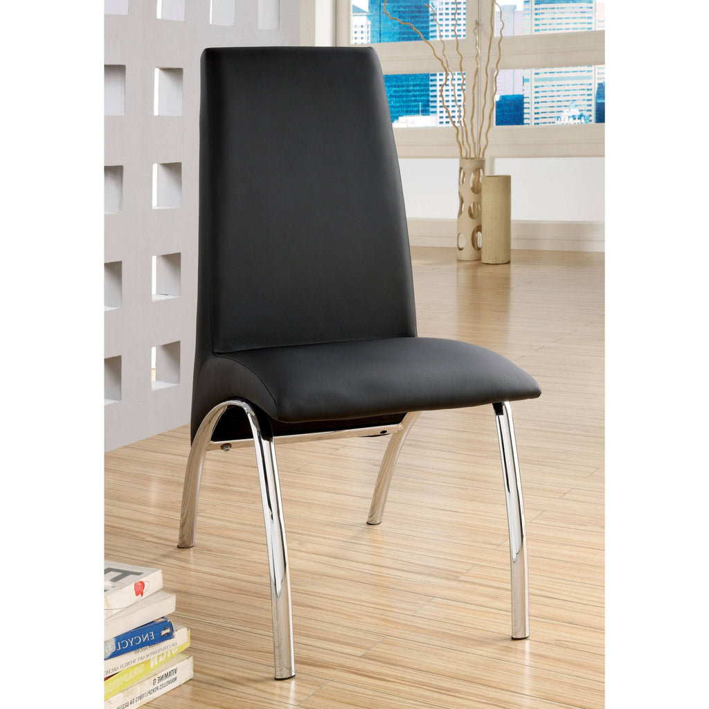 Black Faux Leather Arched Dining Chair (Set of 2) V954313