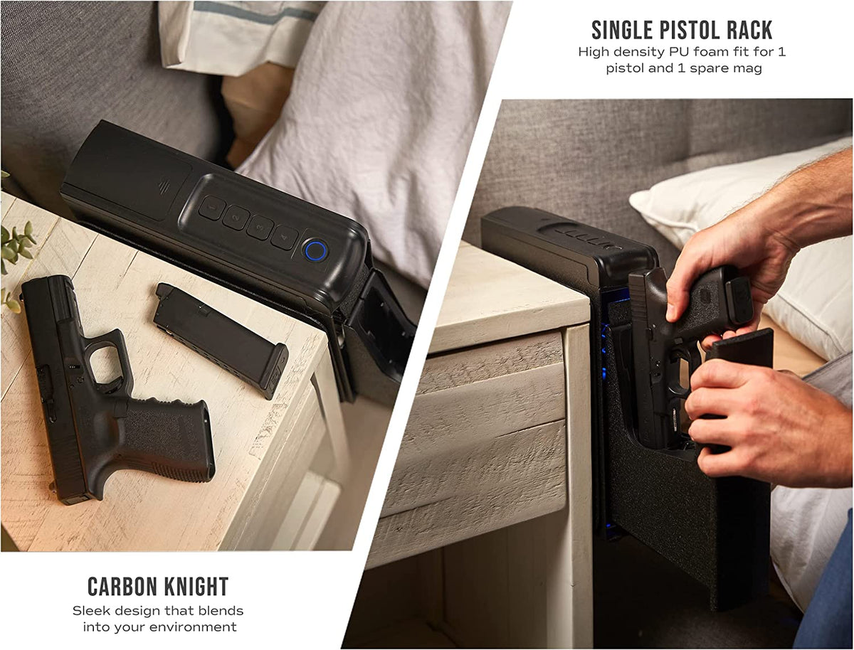 Mounted Biometric Handgun Safe with Quick Access Sliding Door V574396