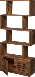 5-Tier Wooden Bookcase with Doors M385