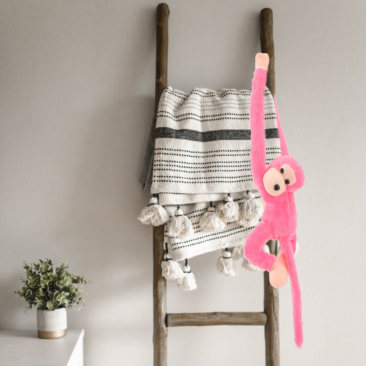 2Pcs Hanging Plush Monkey Doll Stuffed Animal Toy R9319
