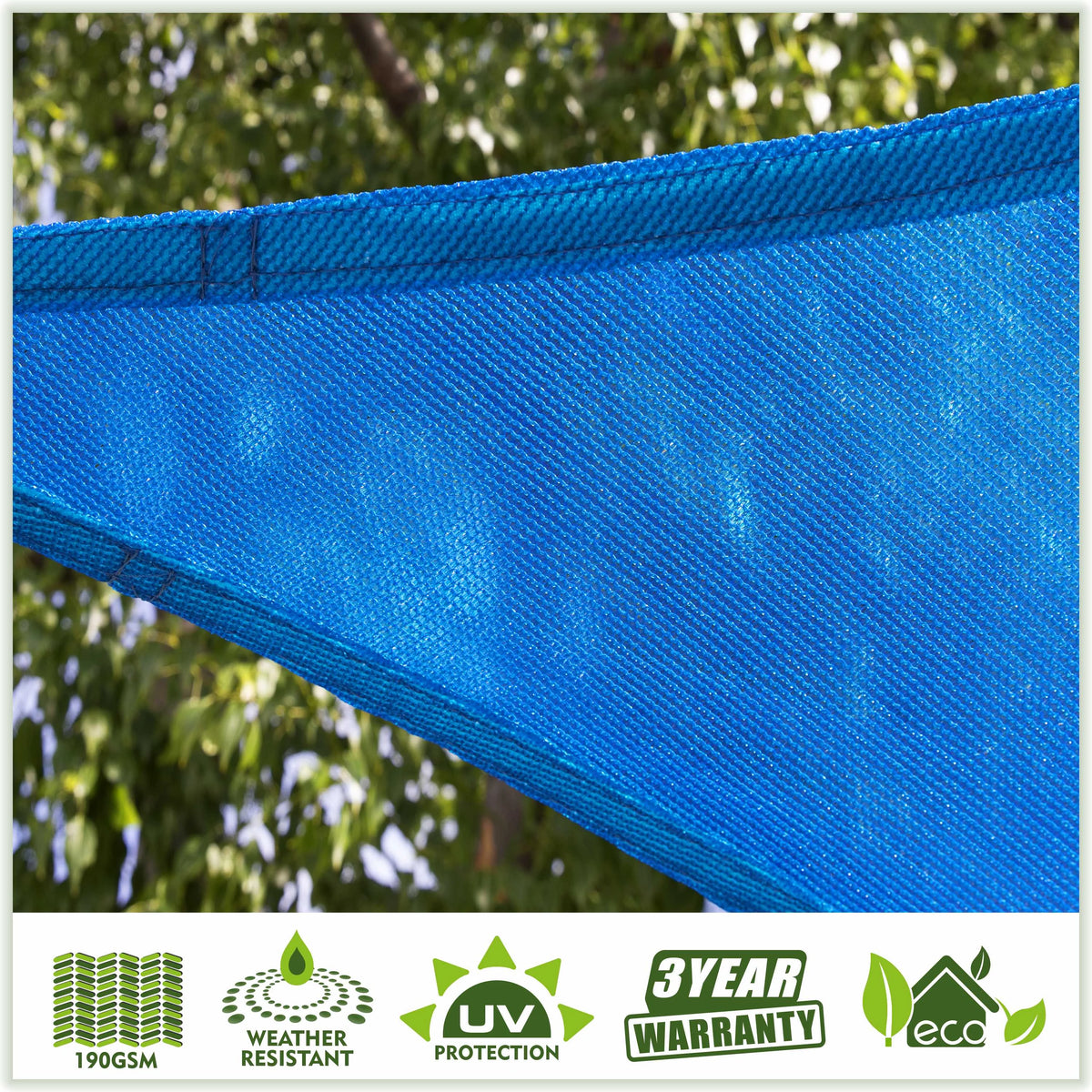Blue 12' x 12' Square Sun Shade Sail Canopy Mesh Fabric F8108
