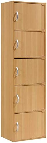 5 Shelf 5 Door Bookcase in Beech E20387