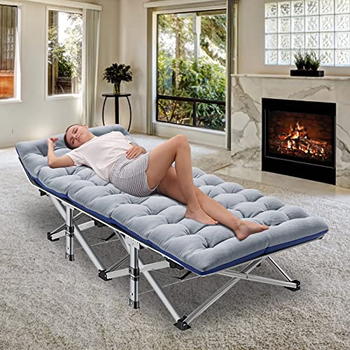 2PK Foldable Double Layer 1200D 500lb Loading Camping Cot with Carrying Bag O156