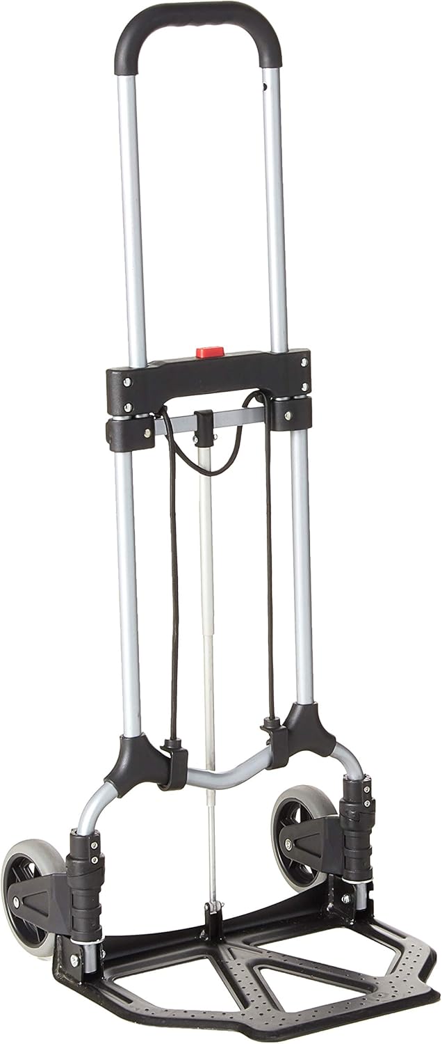 Red/Silver Pack of 2 Folding Steel Hand Truck Q21845
