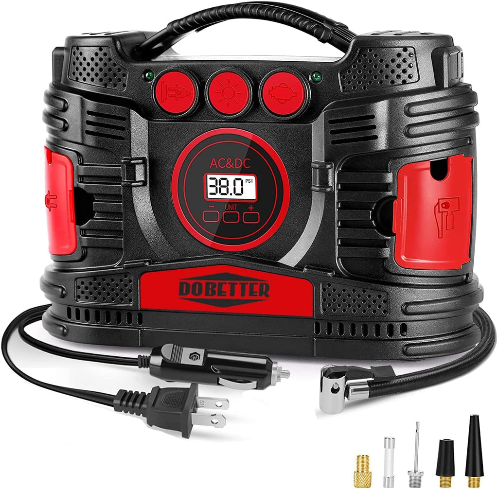 Portable Air Compressor Pump 12V DC 110V AC Tire Inflator X723