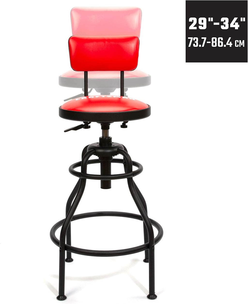 Adjustable Height Work Shop Stool, 29 to 34-inches Tall, 300-lb Capacity E922740