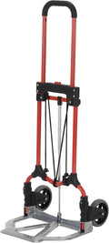 Red/Silver Pack of 2 Folding Steel Hand Truck Q21845