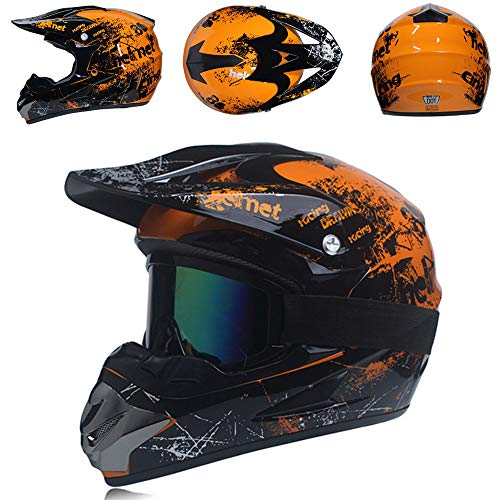 Orange Large Off-Road Motorcycle Helmet C1062