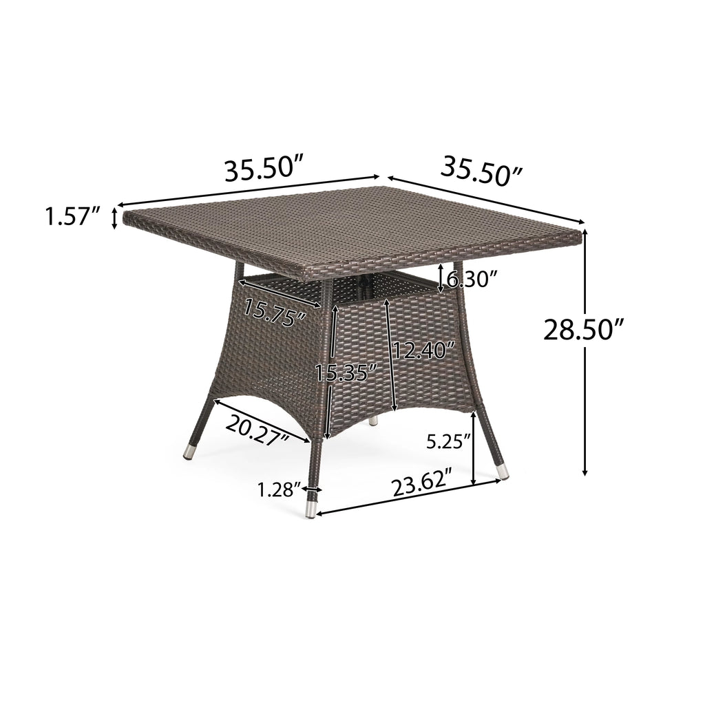 Outdoor Wicker 5 Piece Dining Set with Cushion J11162