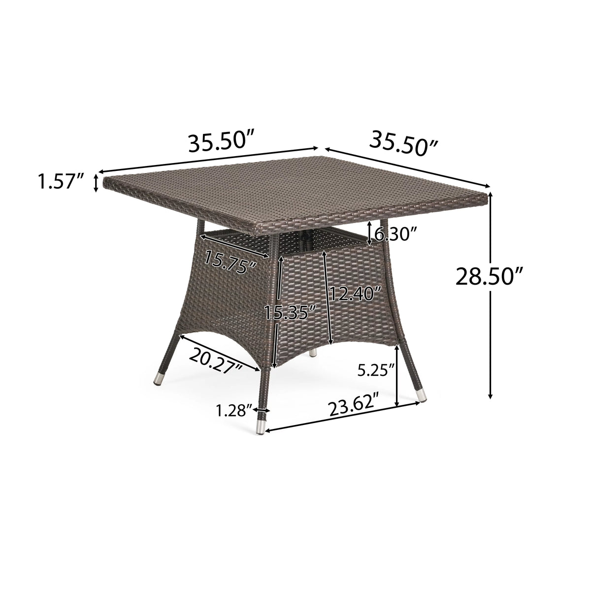 Outdoor Wicker 5 Piece Dining Set with Cushion J11162