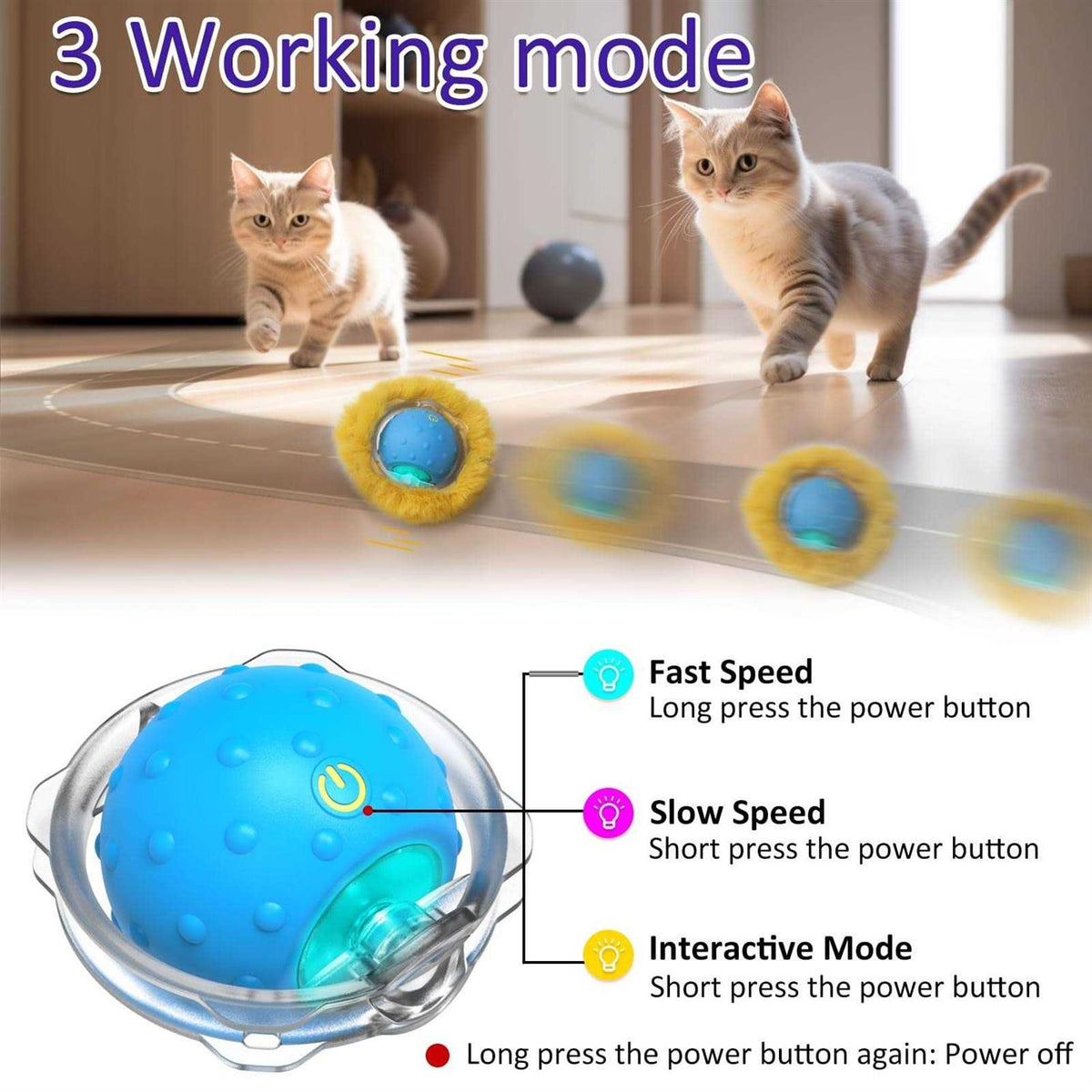 Interactive Cat Toys Ball in Pouch L357