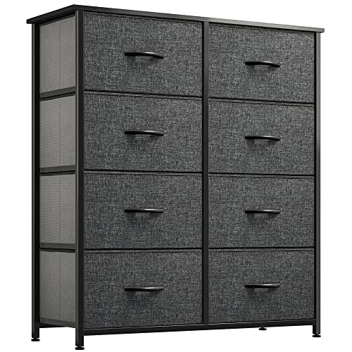 Black 8 Drawer Fabric Dresser G14529