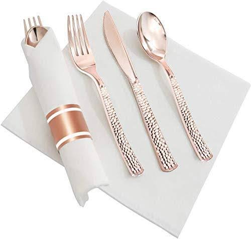 Rose Gold Silverware Disposable Flatware I83795
