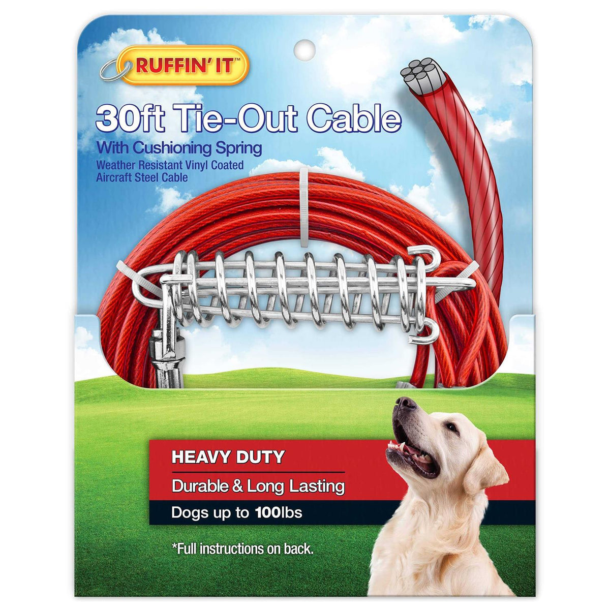 Cable Tie-Out with Cushioning Spring Heavy-Duty F557
