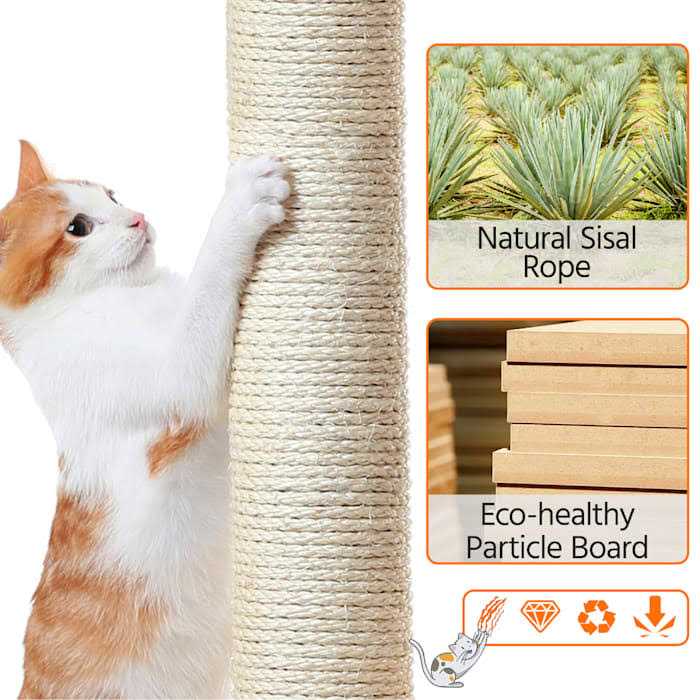 Light Gray Large Cat Tree with Plush Perch T99834