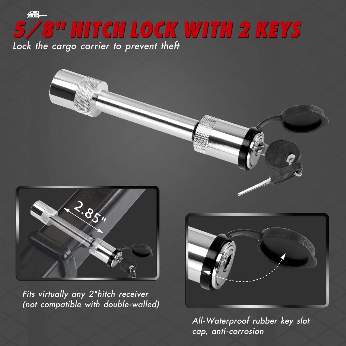 Hitch Mount Folding Cargo Carrier with Trailer Hitch Lock, Stabilizer, Net and Straps X853769