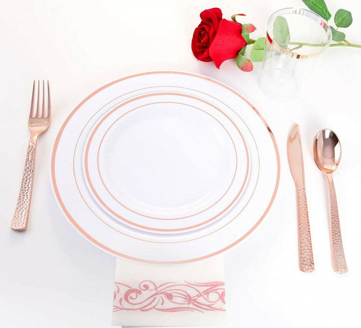 Rose Gold Silverware Disposable Flatware I83795