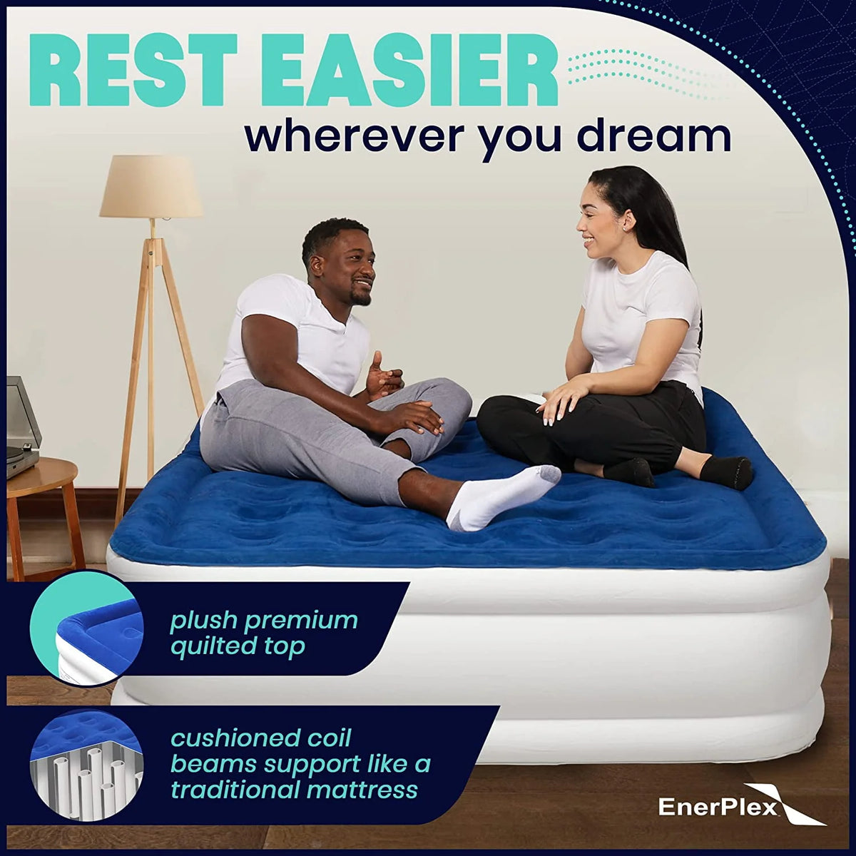 Queen 13 Inch Built-in Pump Air Mattress R268897