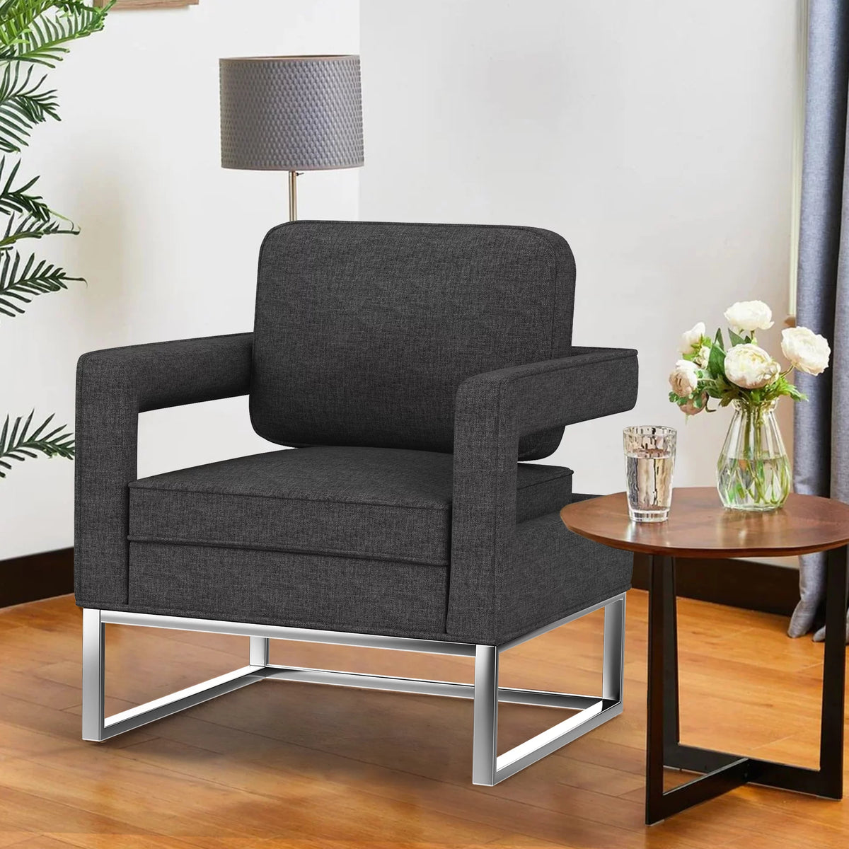 Black Upholstered Accent Chair S703256