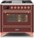 Burgundy Copper Trim Dual Fuel Propane Gas Range T59039