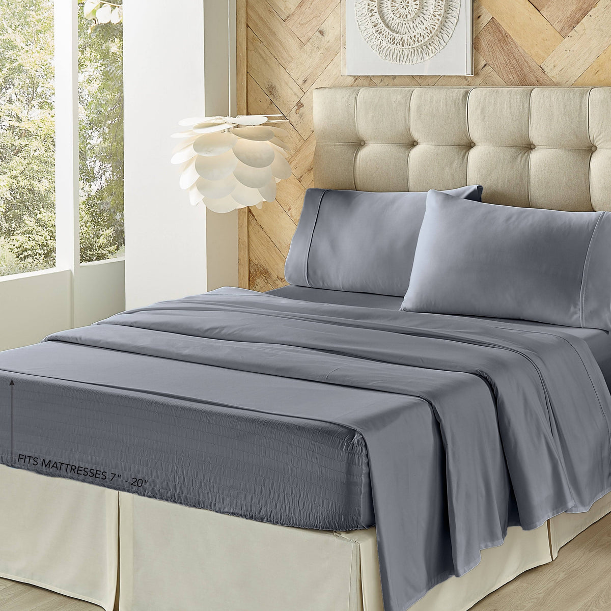 500 Thread Count 4 Piece Bed Sheet Set - Sage - California King A559129