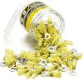 100PCS Heat Shrink Crimp Ring Connectors 5/16" Yellow 12-10 AWG I582