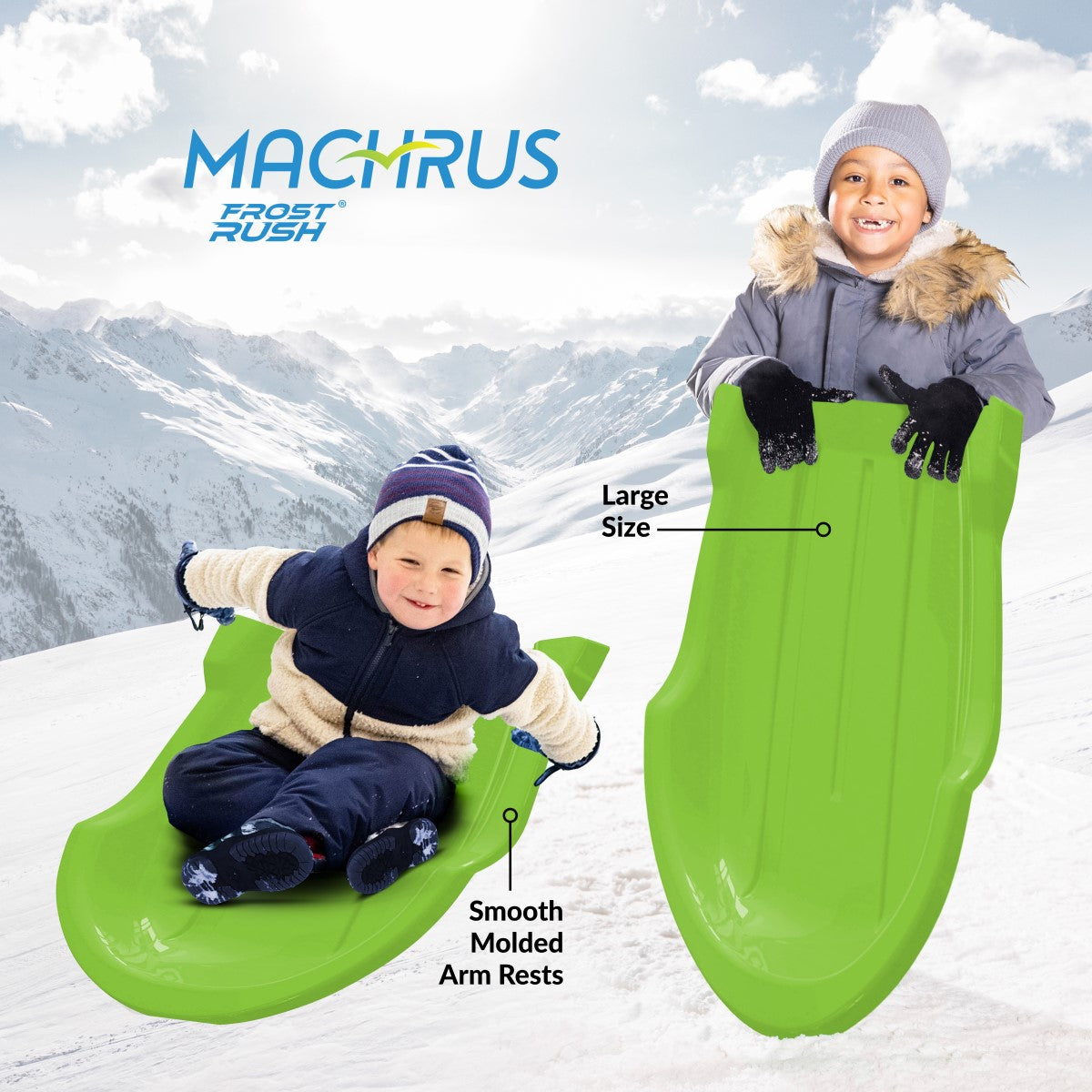 Large Plastic Rocket Shaped Torpedo Snow Sled B16358