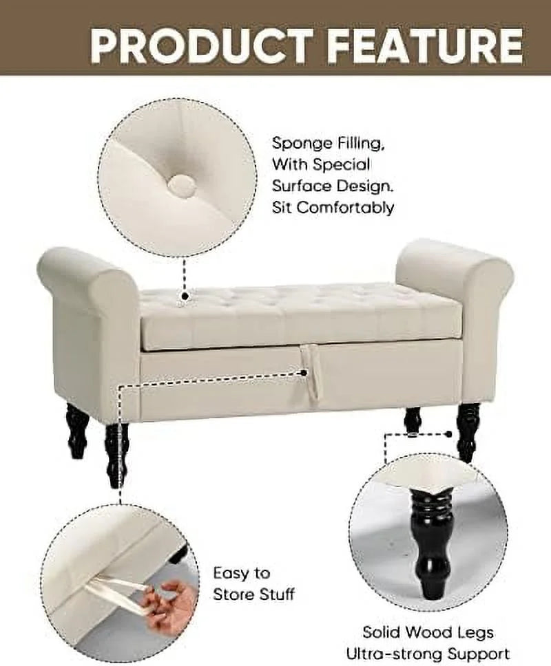 Pink Folding Rectangle Ottoman Bench W5440