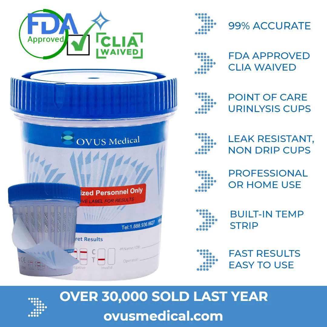8 Panel Urine Drug Test Cups (100 Cups) A4036