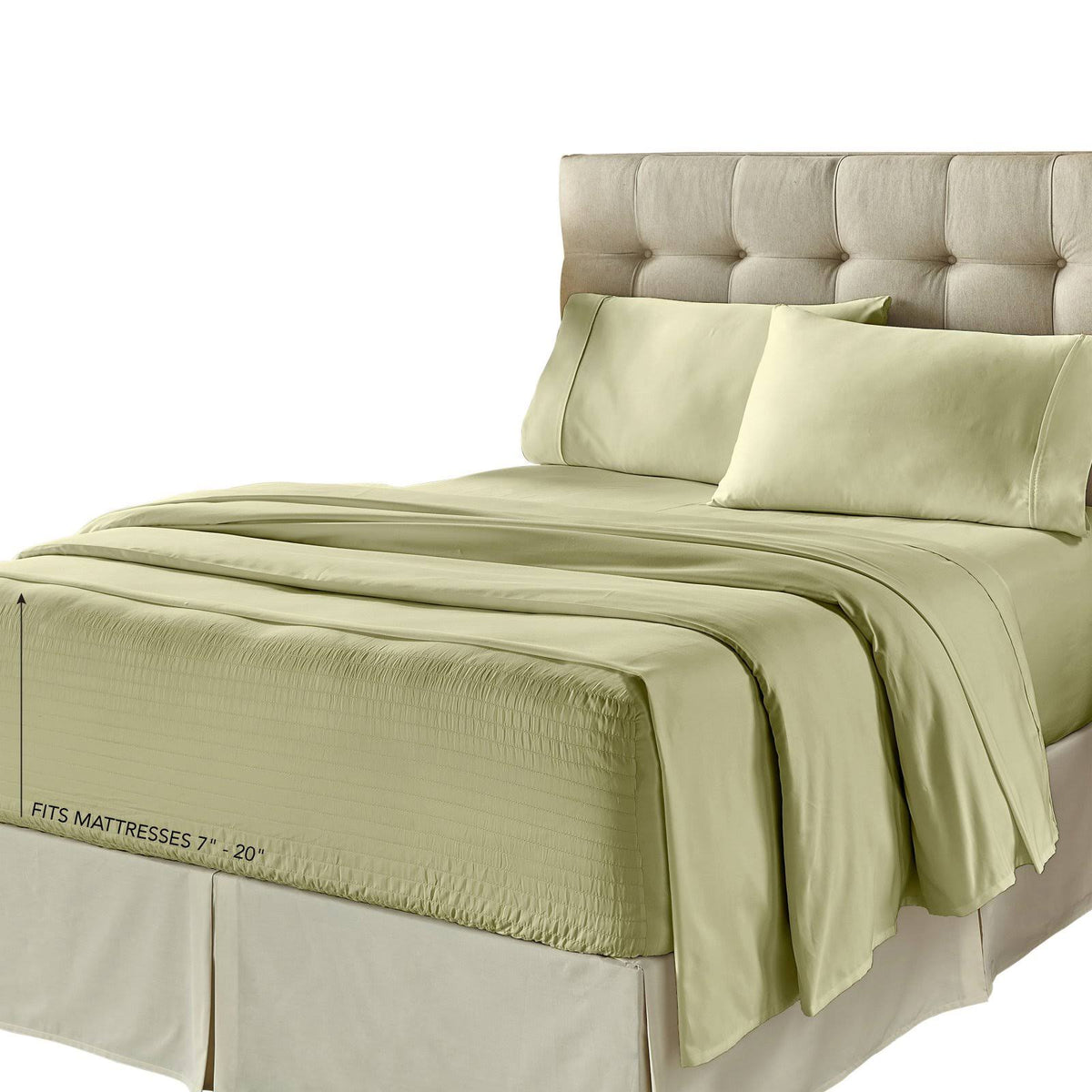 500 Thread Count 4 Piece Bed Sheet Set - Sage - California King A559129