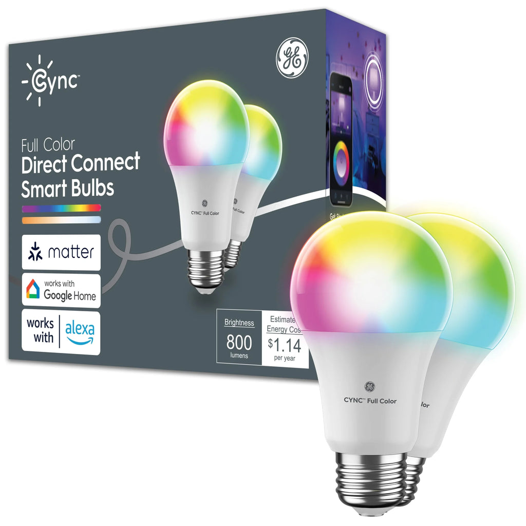 A19 Smart LED Light Bulb 60 Watts Color Changing 2pk A582