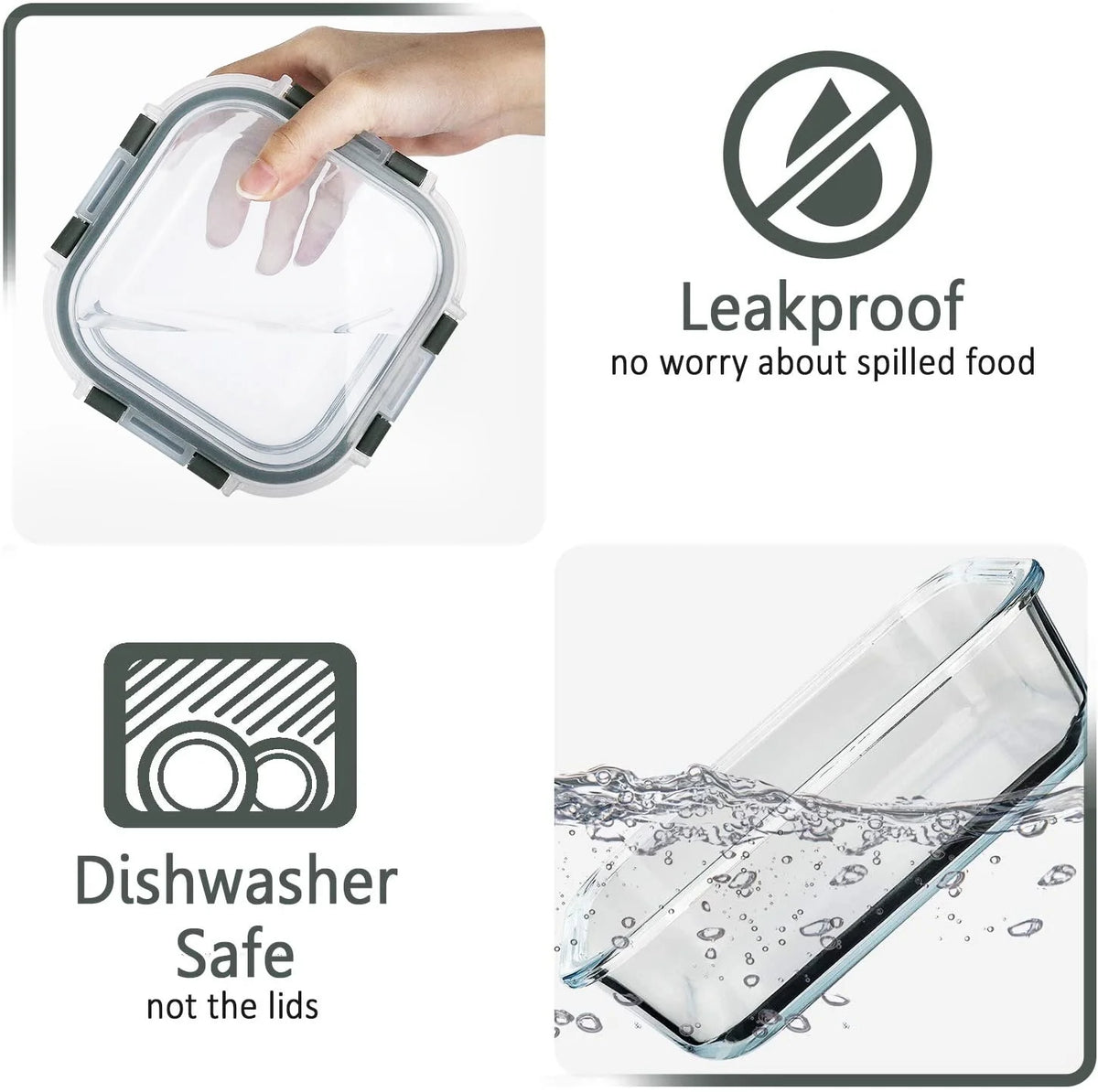 20 Pc Airtight Glass Food Storage Containers with Lids R324