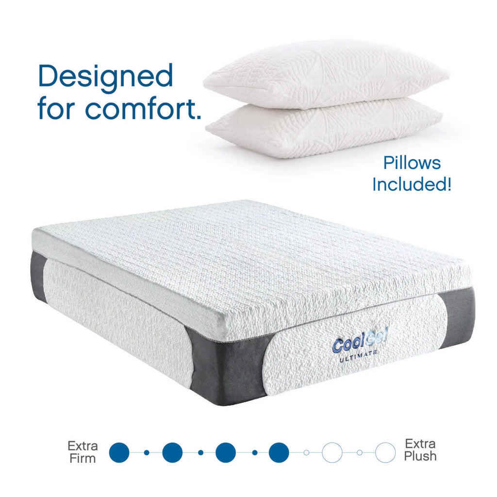 Queen Gel Memory Foam Mattress with 2 Pillows Z25915