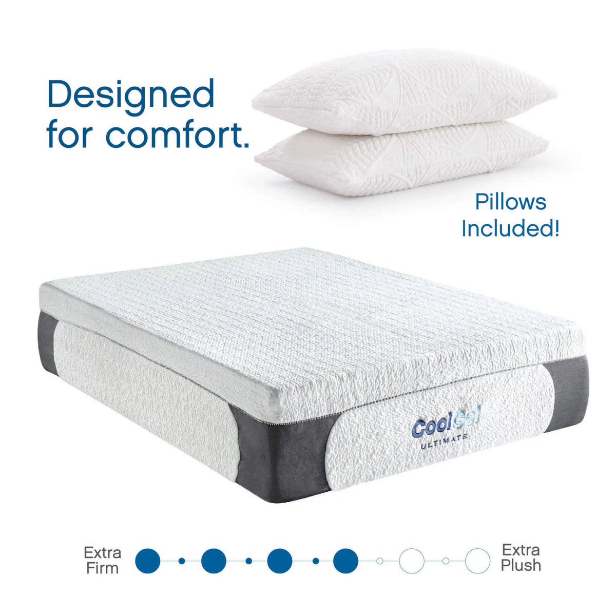 Queen Gel Memory Foam Mattress with 2 Pillows Z25915