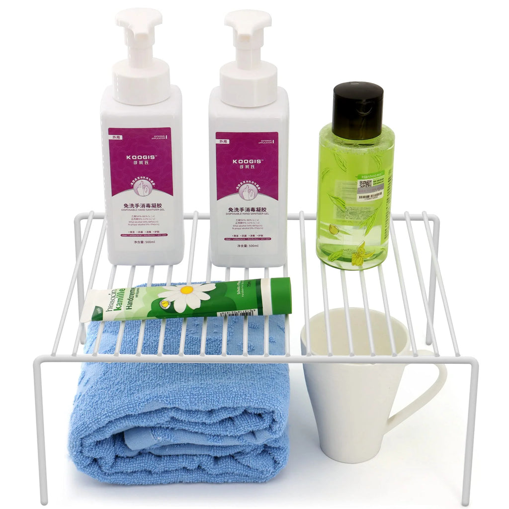 6 Pack Medium 13 x 9.4 Inch White Stainless Steel Storage Shelf Rack F433746