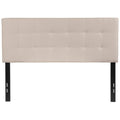 Beige Fabric Upholstered Full Size Headboard D10849